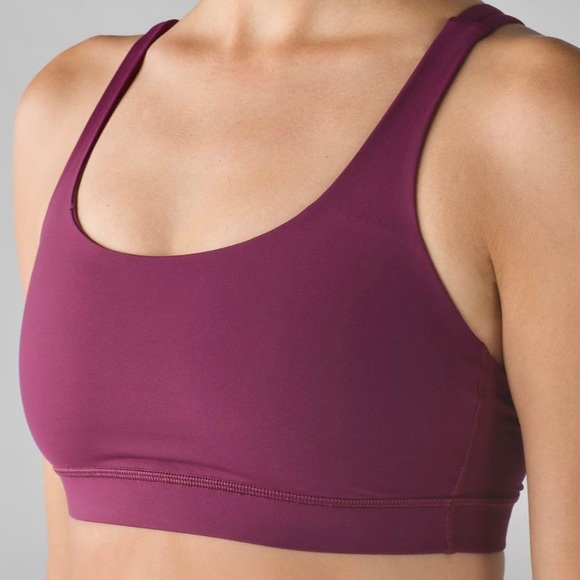 Lululemon Energy bra in Red Grape colour